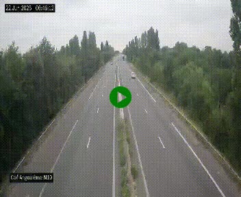 Webcam routière à la fin de la N10, en périphérique ouest d'Angouleme, proche de la jonction avec l'A10