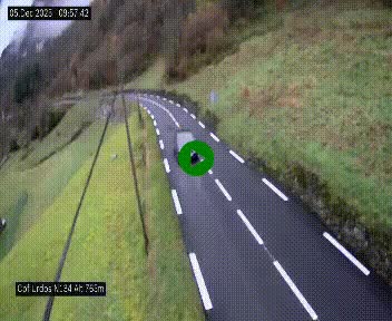 Webcam dans les Pyrénées Atlantique au niveau du col d'Urdos et du fort du Pourtalet sur la N134, en direction du Col et du tunnel du Somport, à 765 mètres d'altitude