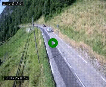 Webcam dans les Pyrénées Atlantique au niveau du col d'Urdos et du fort du Pourtalet sur la N134, en direction du Col et du tunnel du Somport, à 765 mètres d'altitude
