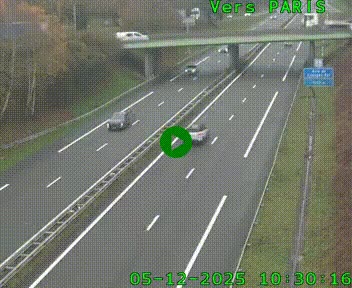 Caméra routière sur l'autoroute A20 au nord de Limoges, à la jonction avec la N520. Vue orientée vers Paris