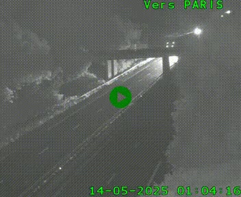 Caméra routière sur l'autoroute A20 au nord de Limoges, à la jonction avec la N520. Vue orientée vers Paris