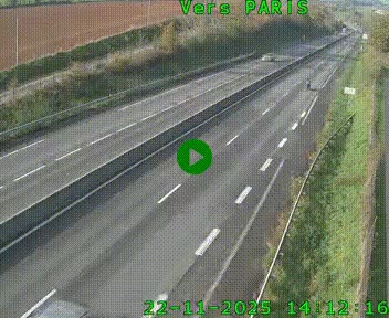 Caméra routière sur l'autoroute A20 à Saint-Hilaire-Bonneval, au sud de Limoges. Vue orientée vers Paris
