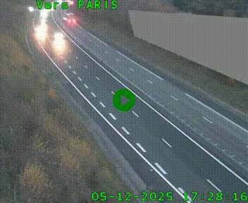 Caméra routière sur l'autoroute A20 à Saint-Pardoux-l'Ortigier, à la jonction avec l'A89. Vue orientée vers Paris