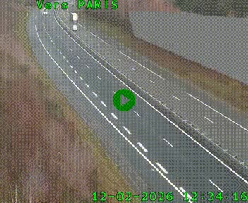 Caméra routière sur l'autoroute A20 à Saint-Pardoux-l'Ortigier, à la jonction avec l'A89. Vue orientée vers Paris