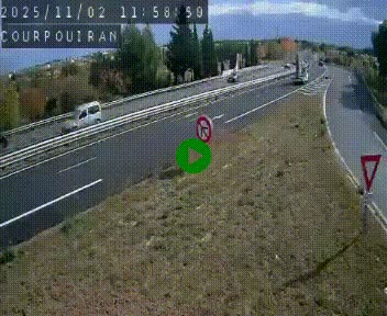 Caméra routière France - N109, Courpouiran - La plaine, en direction de Clermont l'Hérault, à la sortie de Montpellier