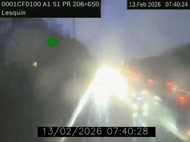 Webcam autoroute A1 à hauteur de Lesquin. Vue orientée vers Lille