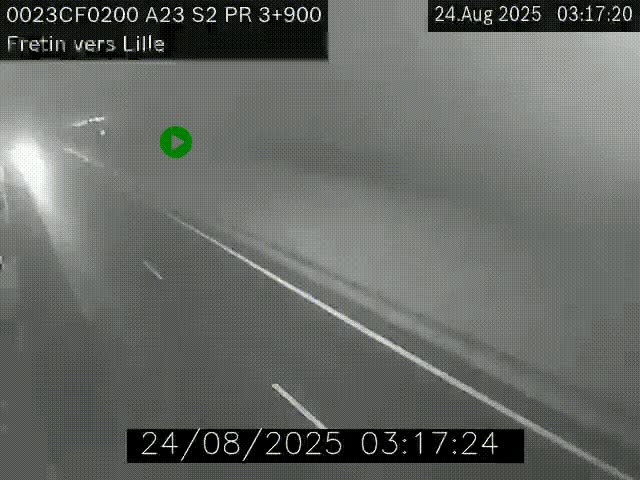 Webcam autoroute A23 à hauteur de Fretin. Vue orientée vers Lille