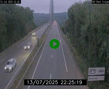 Webcam sur la N165 après le Pont de l'Iroise, à l'entrée de Brest