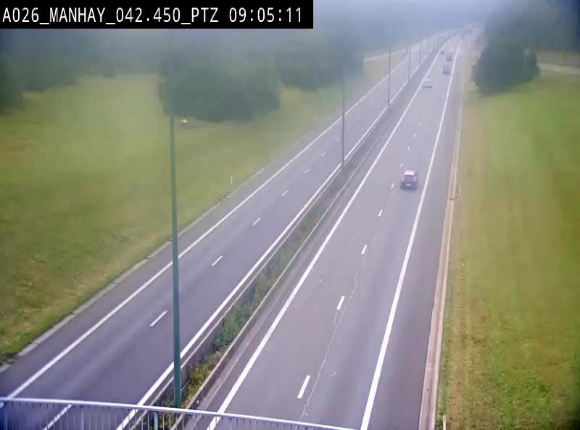 Webcam autoroute A26/E25 à hauteur de Manhay, à la jonction avec la N651 en direction de Liège - BK 42.4