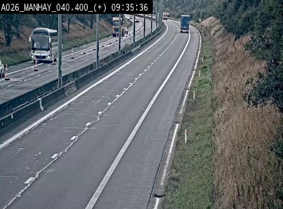 Webcam autoroute A26/E25 à hauteur de Manhay, avant la jonction avec la N651 en direction de Luxembourg - BK 40.4