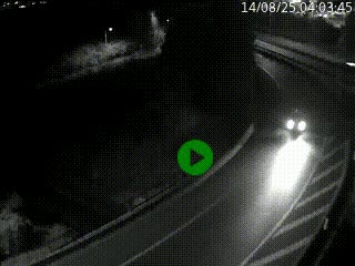 Caméra autoroute à la jonction entre l'A7 et la D301 (Boulevard urbain Sud de Lyon) à Feyzin, au sud de Lyon. Vue orientée vers Mions
