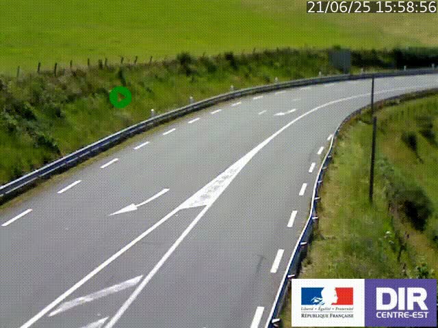 Webcam sur le col Pin Bouchain, vue orientée vers Roanne, en provenance de Lyon sur la nationale 7 (N7)