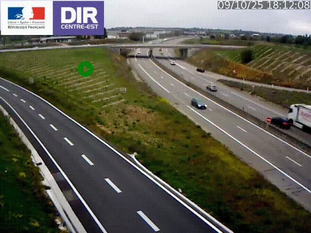 Webcam sur le contournement de Valence, sur la Nationale 7, caméra orientée vers Lyon