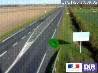 Webcam routière sur la RN7 à hauteur de Toulon-sur-Allier, entre Moulins et Vichy