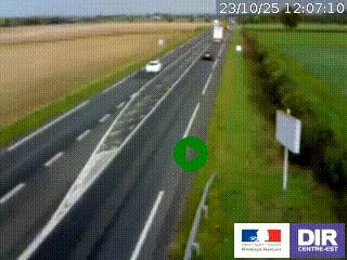 Webcam routière sur la RN7 à hauteur de Toulon-sur-Allier, entre Moulins et Vichy