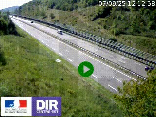 Webcam au niveau du col de Bois Clair à hauteur de Cluny sur la N79. Vue orientée vers Mâcon