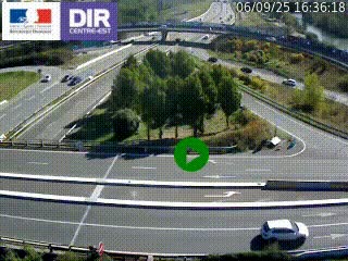 Webcam traffic à Grenoble-sud sur l'autoroute A480. Vue orientée vers l'entrée et la sortie de Grenoble