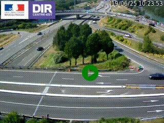 Webcam traffic à Grenoble-sud sur l'autoroute A480. Vue orientée vers l'entrée et la sortie de Grenoble