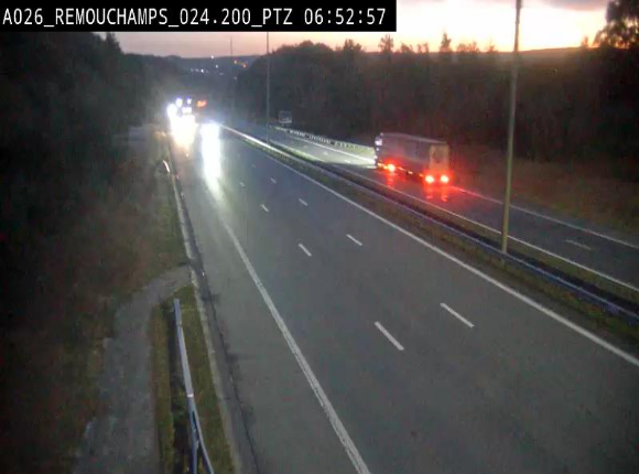 Webcam E25/A26 à Aywalle, à hauteur de Spa. Vue orientée vers Liège