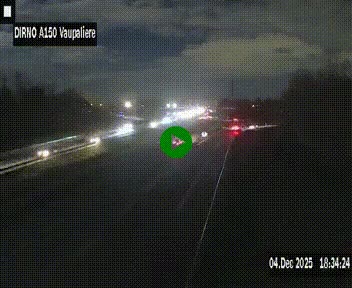 Webcam autoroute A150 à hauteur de La Vaupalière en périphérie de Rouen. Vue orientée vers Rouen