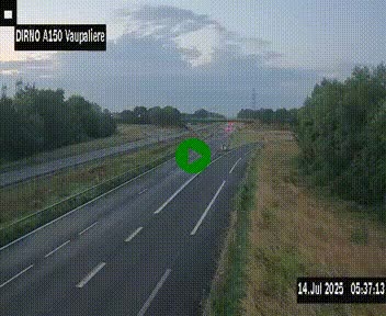 Webcam autoroute A150 à hauteur de La Vaupalière en périphérie de Rouen. Vue orientée vers Rouen