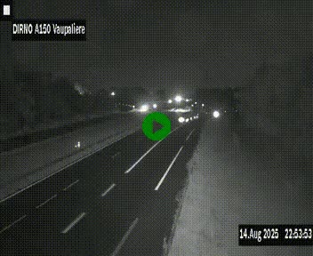 Webcam autoroute A150 à hauteur de La Vaupalière en périphérie de Rouen. Vue orientée vers Rouen