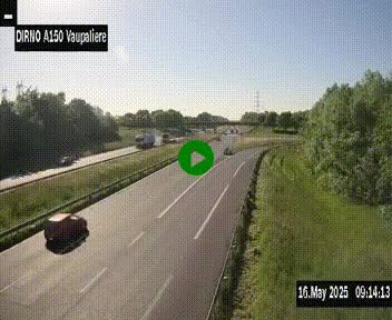 Webcam autoroute A150 à hauteur de La Vaupalière en périphérie de Rouen. Vue orientée vers Rouen