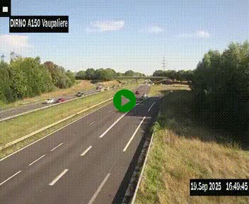 Webcam autoroute A150 à hauteur de La Vaupalière en périphérie de Rouen. Vue orientée vers Rouen
