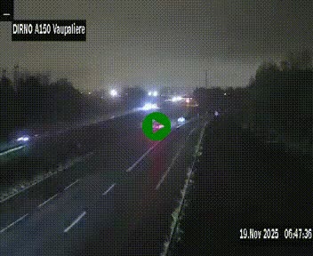 Webcam autoroute A150 à hauteur de La Vaupalière en périphérie de Rouen. Vue orientée vers Rouen