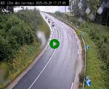 Webcam en haut de la Côte des Carreaux sur la N31 à Avesnes-en-Bray. Vue orientée vers Rouen