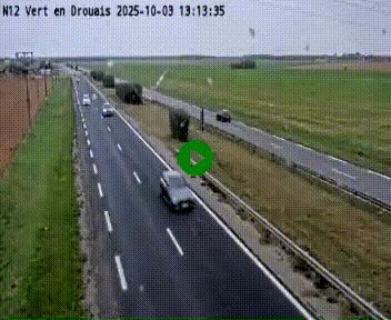 Webcam à hauteur de Vert-en-Drouais sur la N12, en périphérie de Dreux. Vue orientée vers Alençon