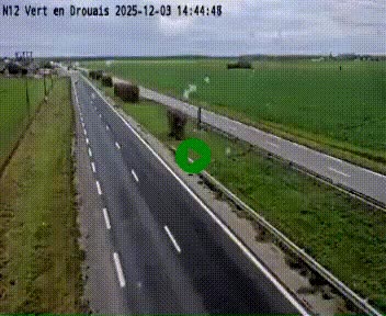 Webcam à hauteur de Vert-en-Drouais sur la N12, en périphérie de Dreux. Vue orientée vers Alençon