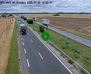 Webcam à hauteur de Vert-en-Drouais sur la N12, en périphérie de Dreux. Vue orientée vers Alençon