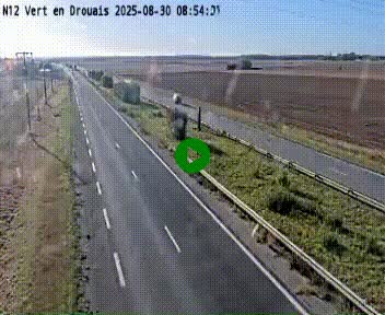 Webcam à hauteur de Vert-en-Drouais sur la N12, en périphérie de Dreux. Vue orientée vers Alençon