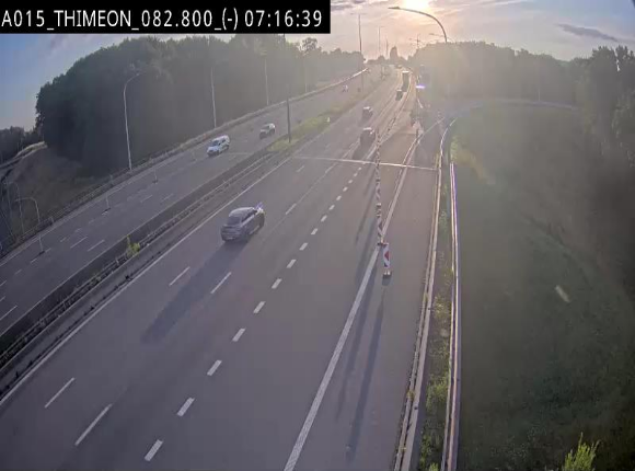 Caméra trafic Belgique - Thiméon - E42, jonction avec A54 (E420) direction La Louvière/Charleroi - BK 82.82