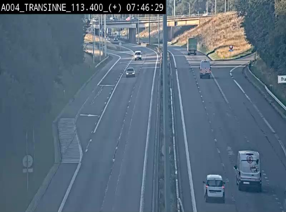 Webcam dans les Ardennes sur l'E411 à hauteur de Transinne. Vue orientée vers le sud de la Belgique