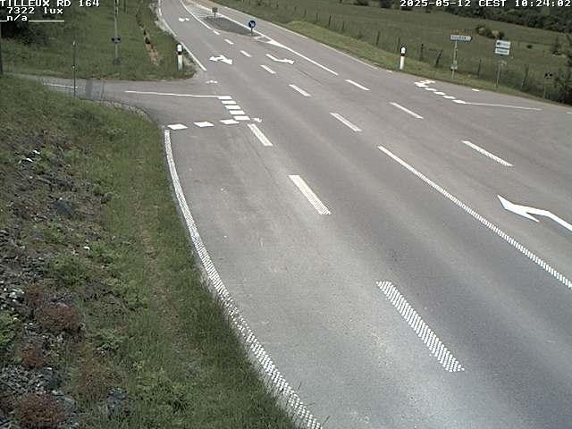 Webcam sur la RD164 à Tilleux. Vue orientée vers Neufchâteau