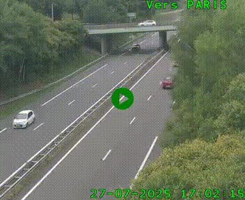 Caméra routière sur l'autoroute A20 au nord de Limoges, à la jonction avec la N520. Vue orientée vers Paris