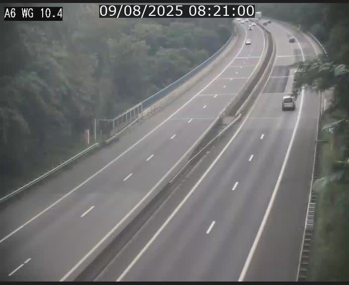 Traffic live webcam Luxembourg Mamer - A6 - BK 10.4 - direction Luxembourg/France/Allemagne