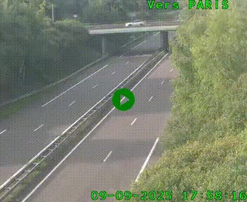 Caméra routière sur l'autoroute A20 au nord de Limoges, à la jonction avec la N520. Vue orientée vers Paris