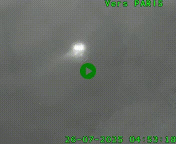 Caméra routière sur l'autoroute A20 au nord de Limoges, à la jonction avec la N520. Vue orientée vers Paris