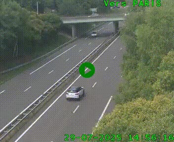 Caméra routière sur l'autoroute A20 au nord de Limoges, à la jonction avec la N520. Vue orientée vers Paris