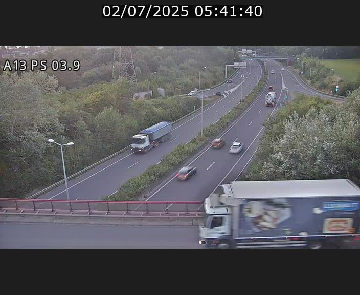 Traffic live webcam Luxembourg Ehlerange - A13 direction Esch-sur-Alzette - BK 6.8