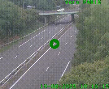 Caméra routière sur l'autoroute A20 au nord de Limoges, à la jonction avec la N520. Vue orientée vers Paris