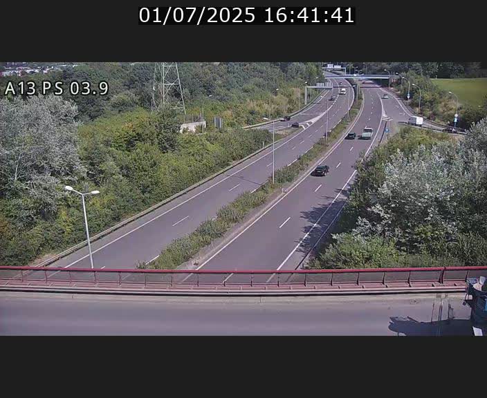 Traffic live webcam Luxembourg Ehlerange - A13 direction Esch-sur-Alzette - BK 6.8