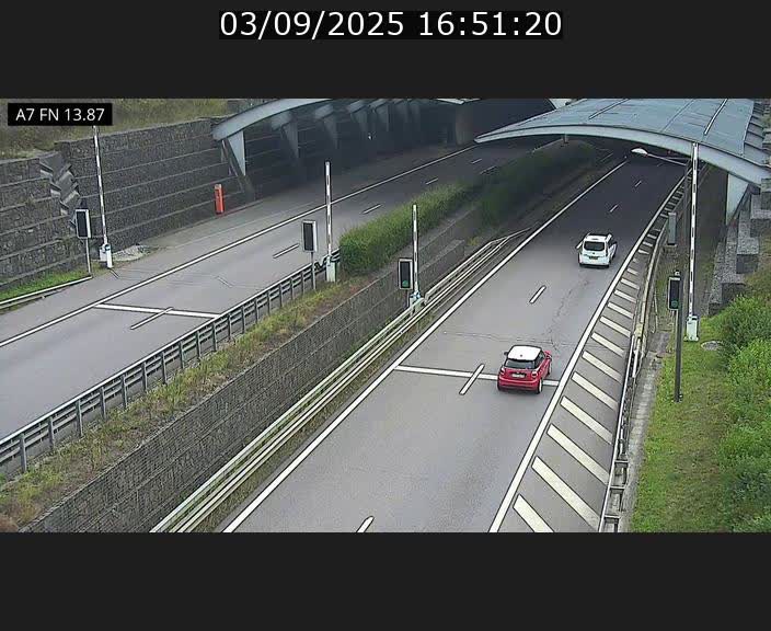 Caméra trafic Luxembourg - A7, Tunnel Gousselerbierg, entrée nord, direction Lorentzweiler