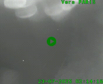 Caméra routière sur l'autoroute A20 au nord de Limoges, à la jonction avec la N520. Vue orientée vers Paris