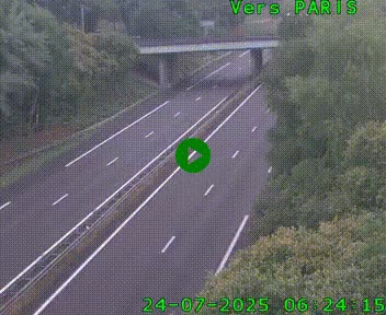 Caméra routière sur l'autoroute A20 au nord de Limoges, à la jonction avec la N520. Vue orientée vers Paris