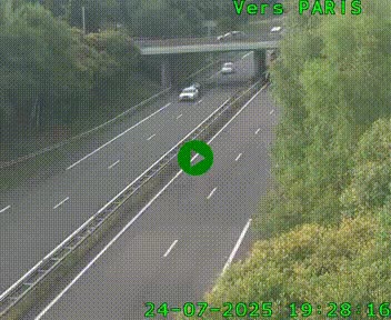 Caméra routière sur l'autoroute A20 au nord de Limoges, à la jonction avec la N520. Vue orientée vers Paris