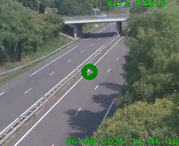 Caméra routière sur l'autoroute A20 au nord de Limoges, à la jonction avec la N520. Vue orientée vers Paris